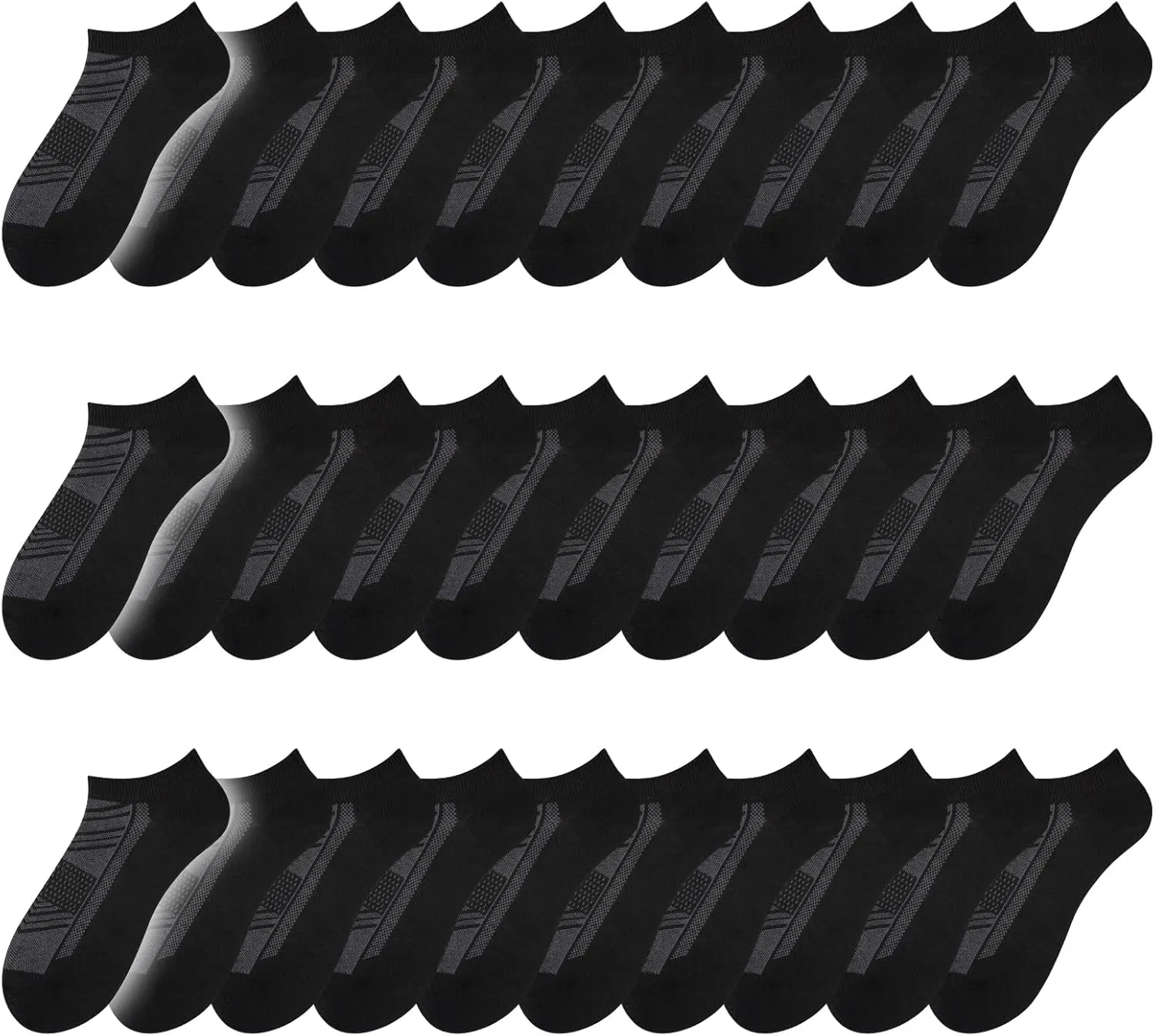 30 Pairs Lightweight Low Cut Socks Men/Women - Breathable Bulk Thin No Show Socks for Men Value Classical Pack