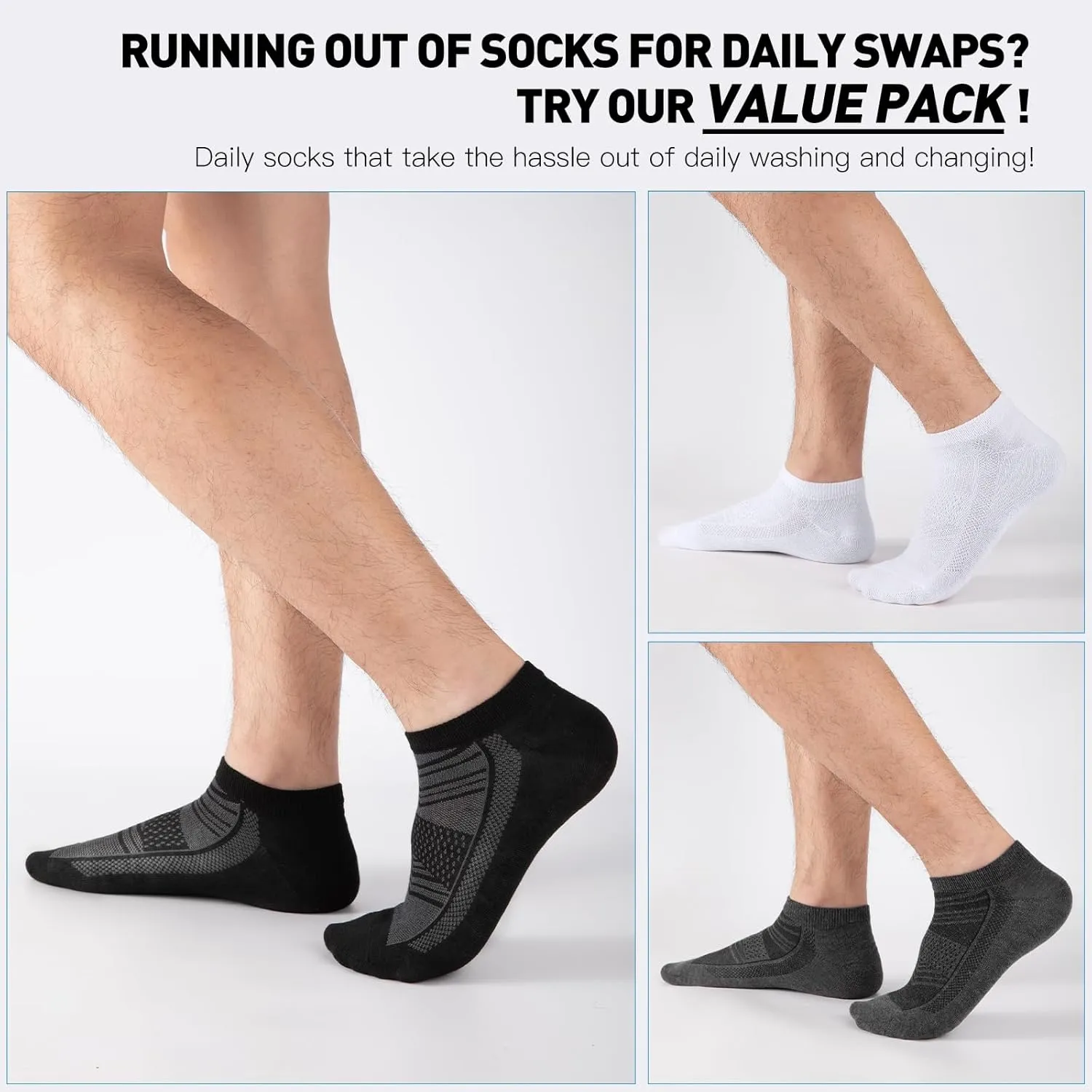30 Pairs Lightweight Low Cut Socks Men/Women - Breathable Bulk Thin No Show Socks for Men Value Classical Pack