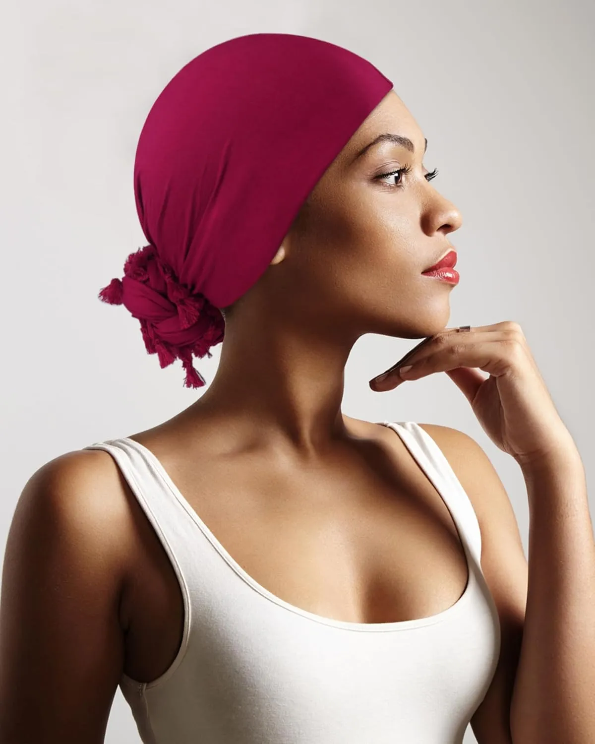 Babalet Halo Turban for Men Women Satin Lined Durag Head Wraps Skull Cap Pre-Tied Tassels Braid Beanie Vintage Twist Bonnet