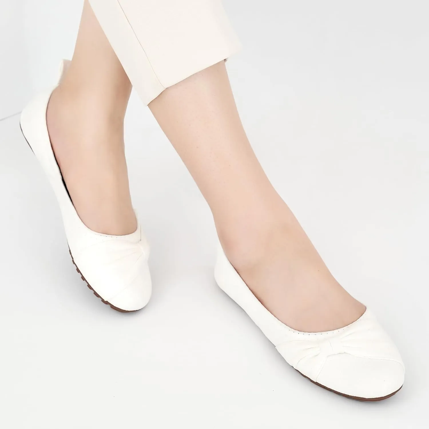 Ecetana Womens Flats Shoes Dressy: Round Toe Bowknot Suede Foldable Comfortable Casual Slip On Ballet Loafers