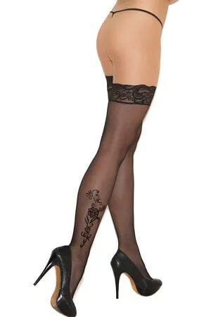 Floral Decor Thigh Hi