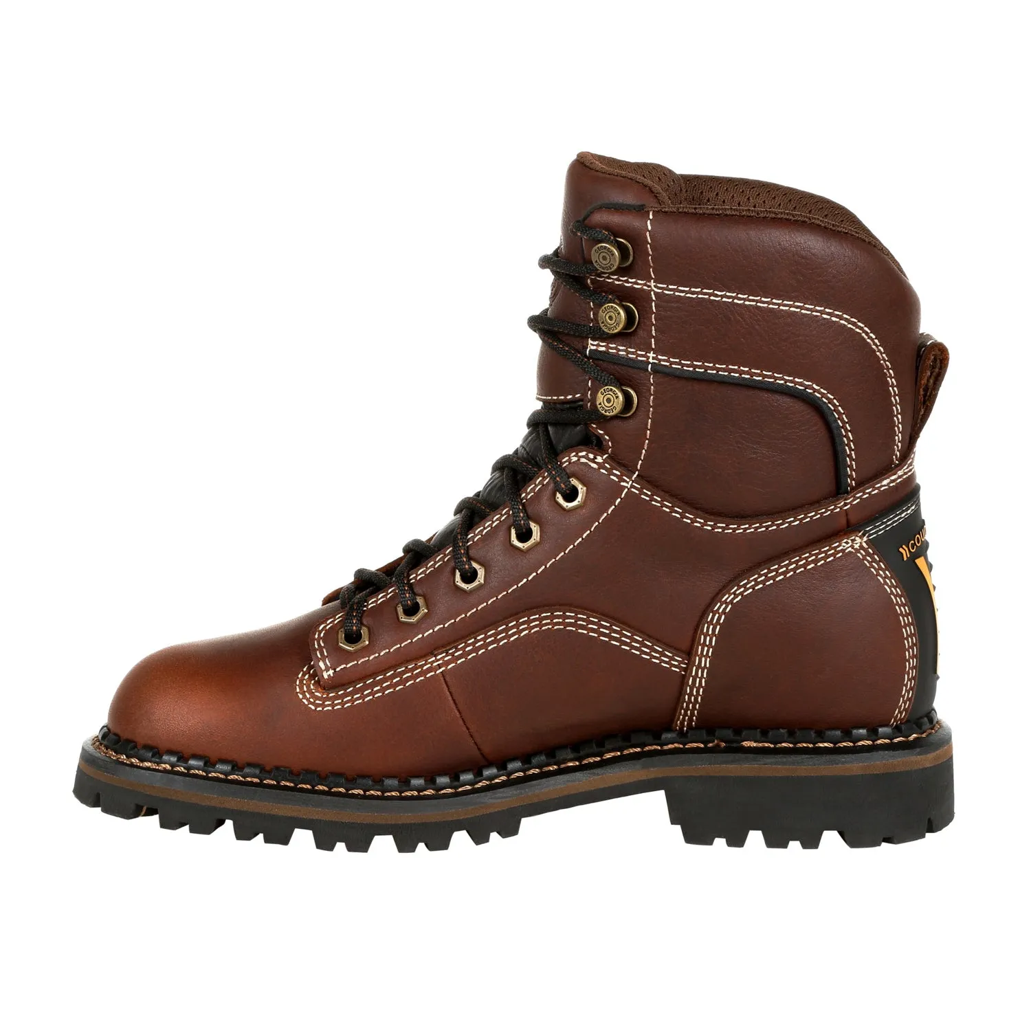 Georgia Womens AMP LT Logger WP AT Brown Leather Work Boots