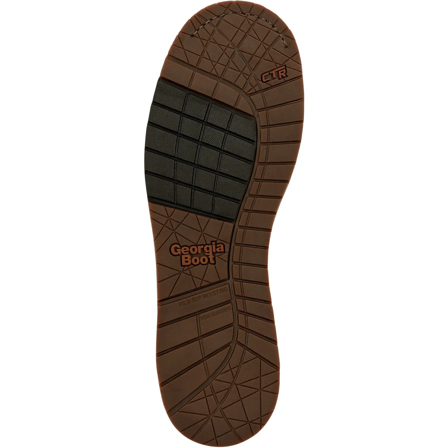 Georgia Womens AMP LT WP Wedge Brown Leather Work Boots