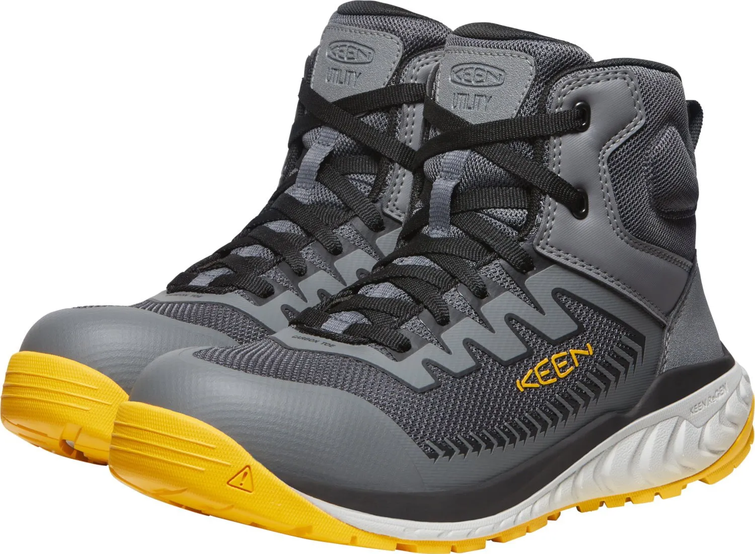 Keen Utility Mens Arvada Mid CT Steel Grey/Keen Yellow Synthetic Work Boots