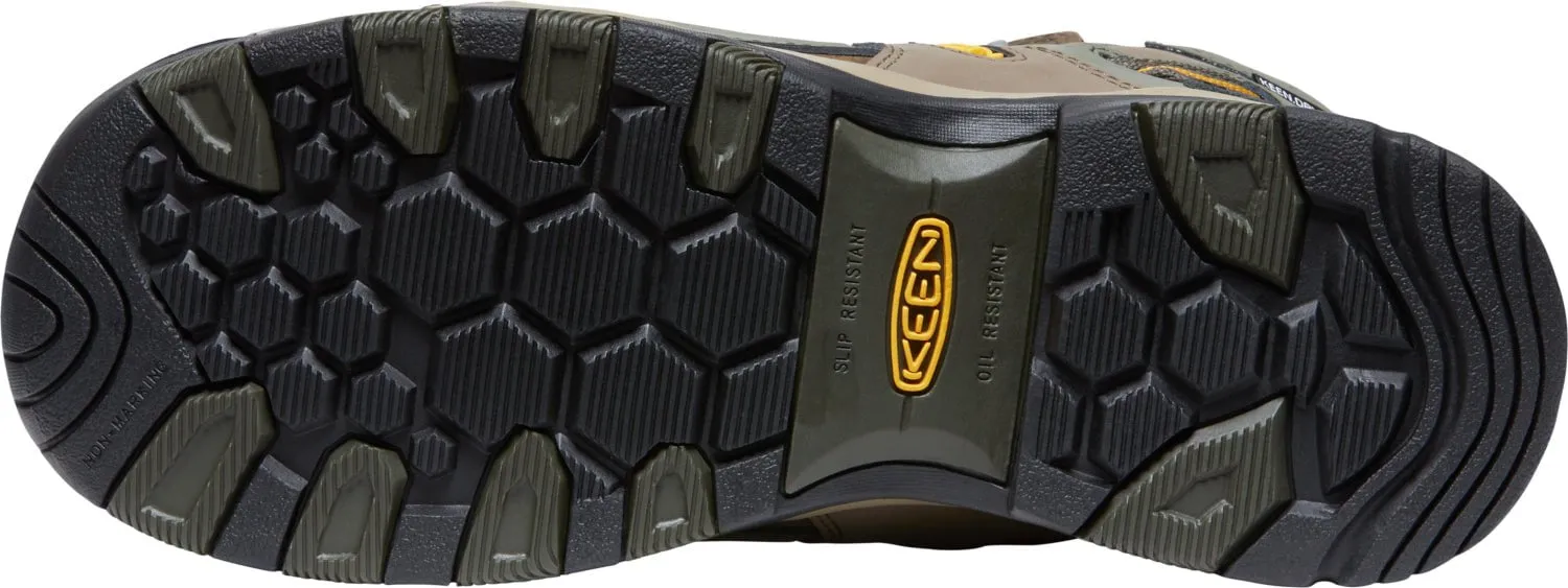 Keen Utility Mens Davenport Mid AL WP Shitake/Forest Night Leather Work Boots