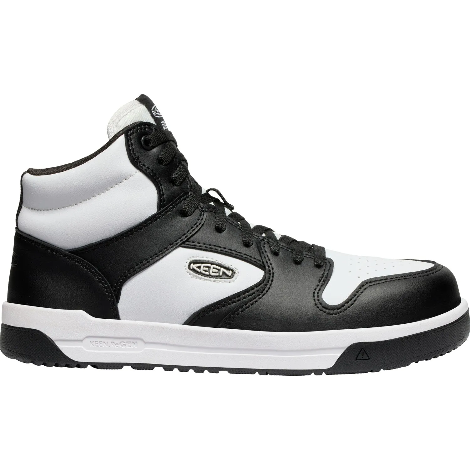 Keen Utility Mens Overton Mid CT Star White/Black Leather Work Boots