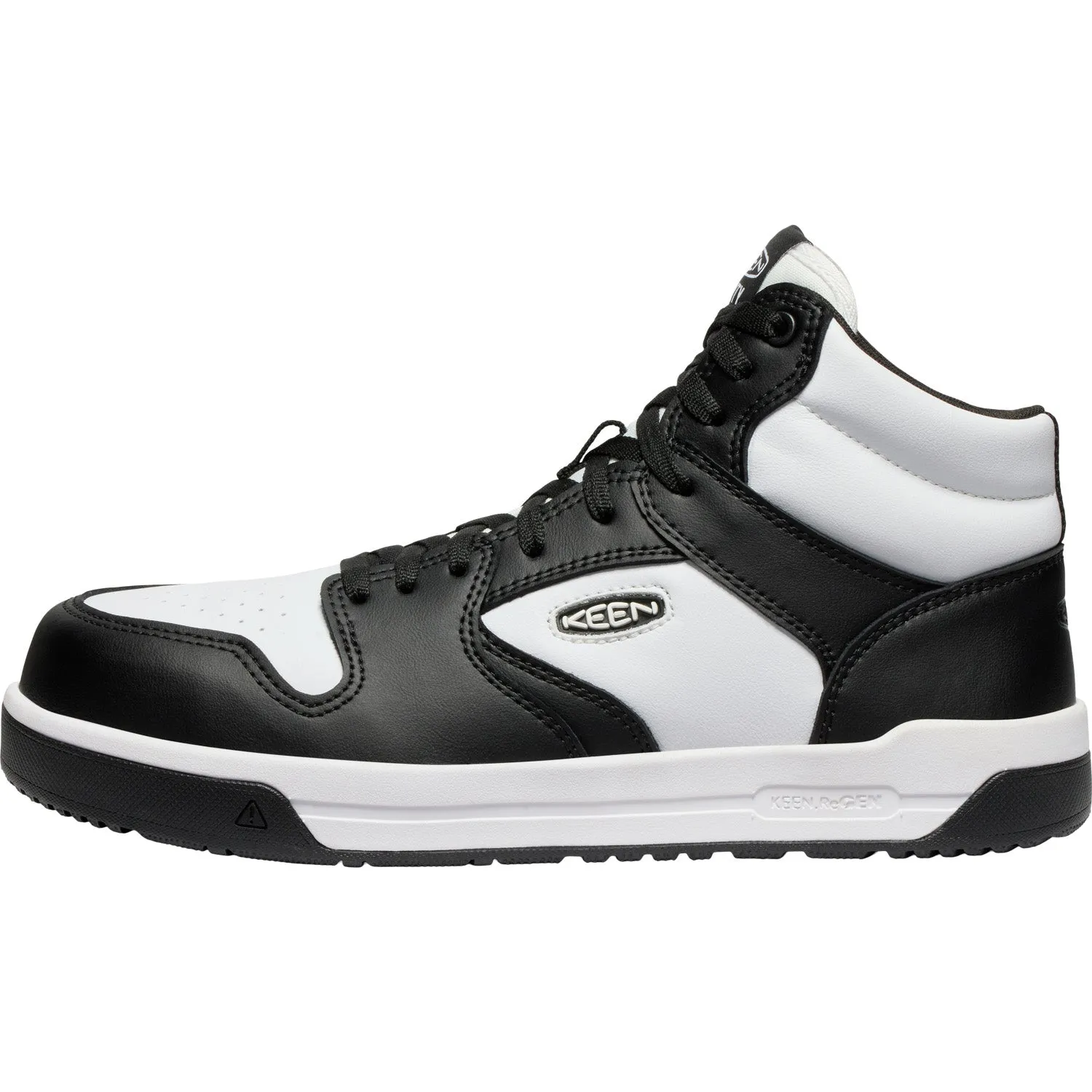 Keen Utility Mens Overton Mid CT Star White/Black Leather Work Boots
