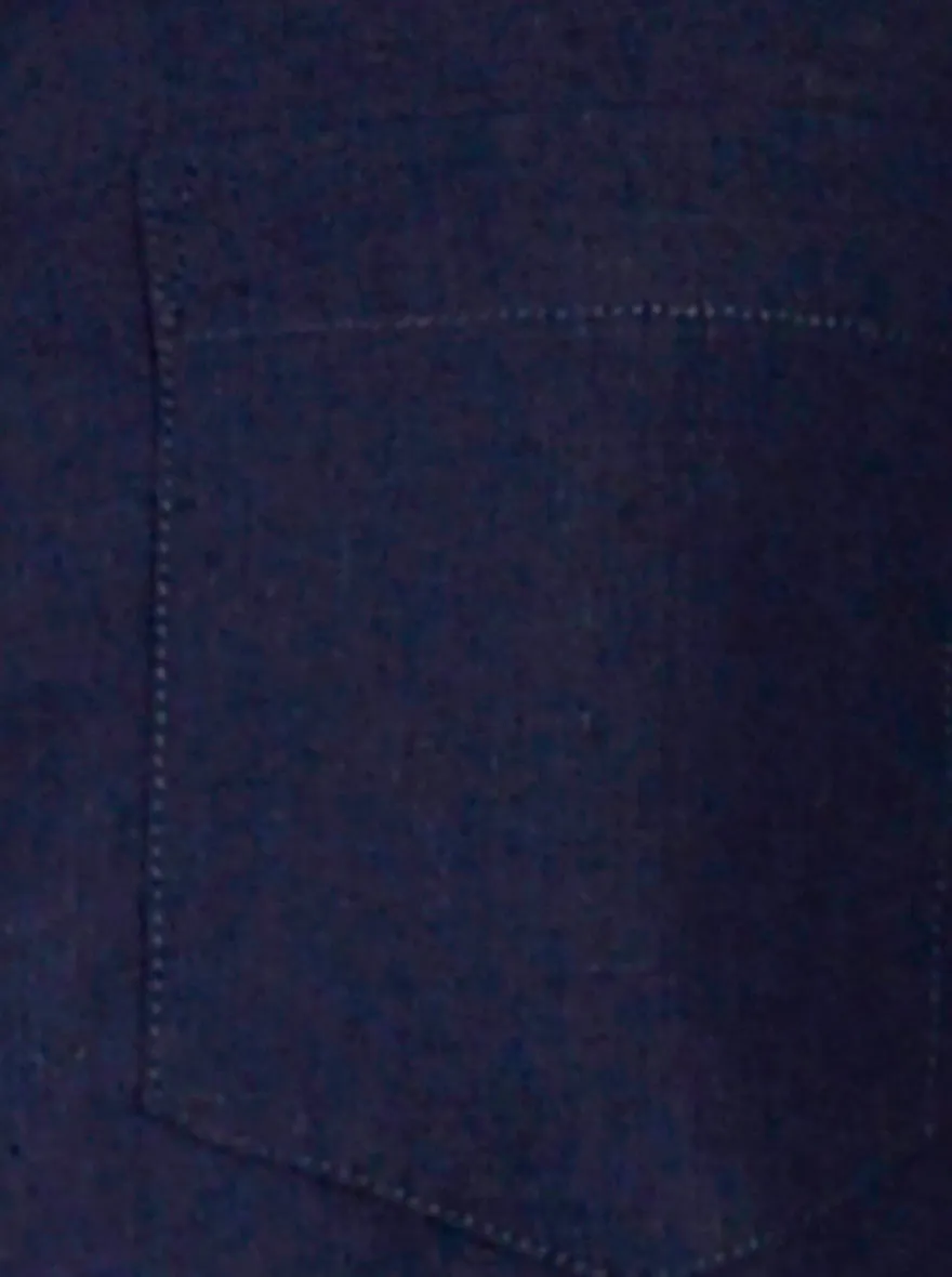 Navy Blue Solid Slim Fit Casual Shirt | JadeBlue
