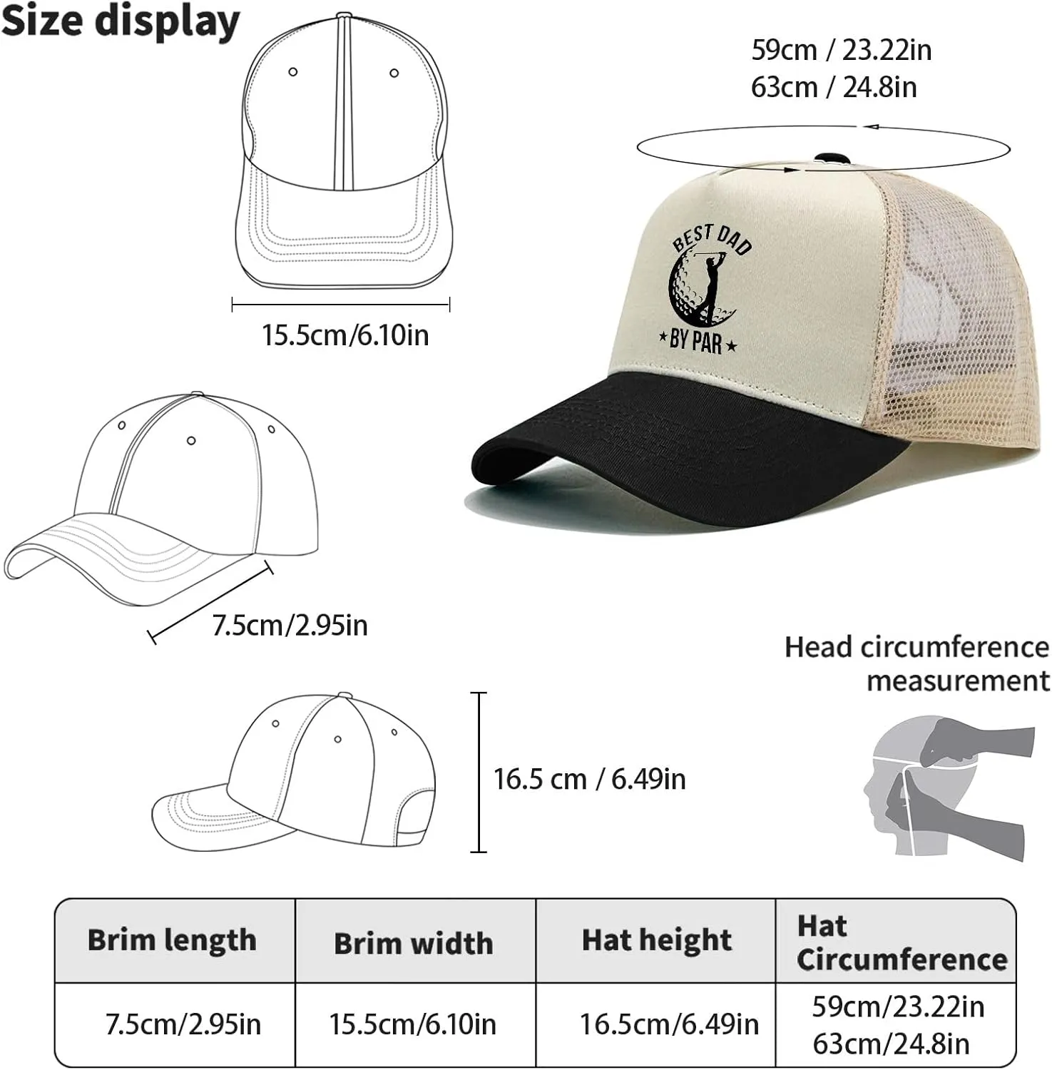 Over Par and Under The Influence Hat Golfer Gifts for Men for Men Golf Birthday Gifts for Mens