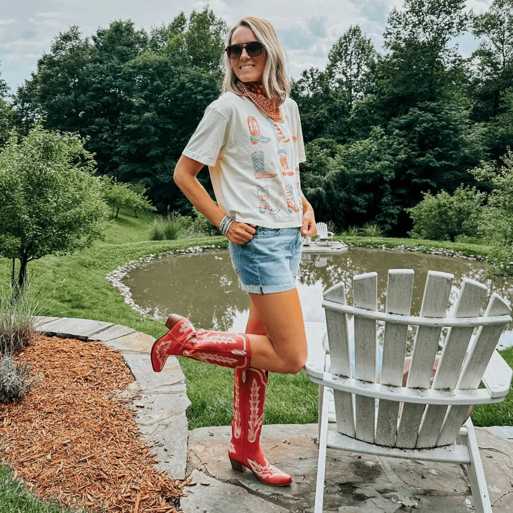 Patriotic Boots Cropped Tee