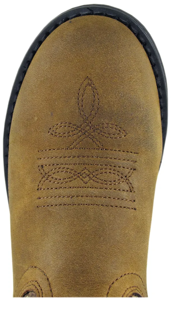 Smoky Mountain Boots Children Boys Buffalo Brown Oiled Leather Cowboy