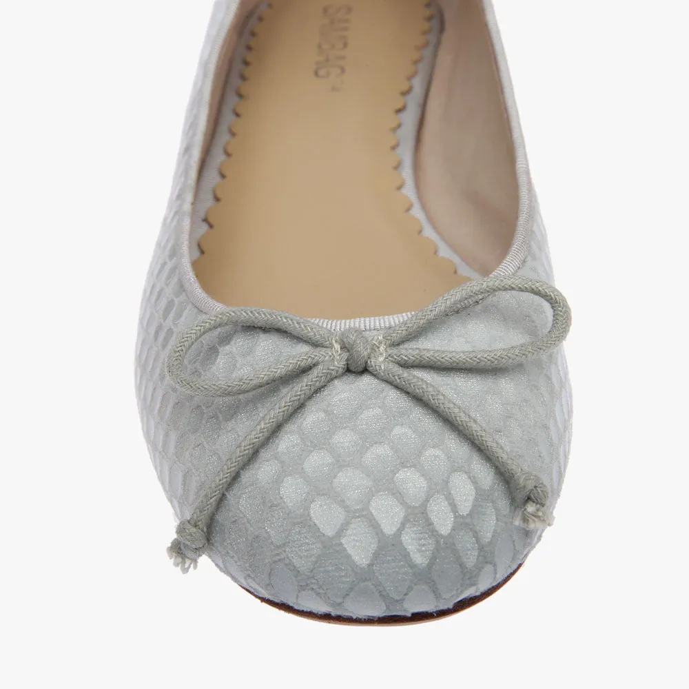 Tina Dove Grey Pebble Embossed Ballet Flat