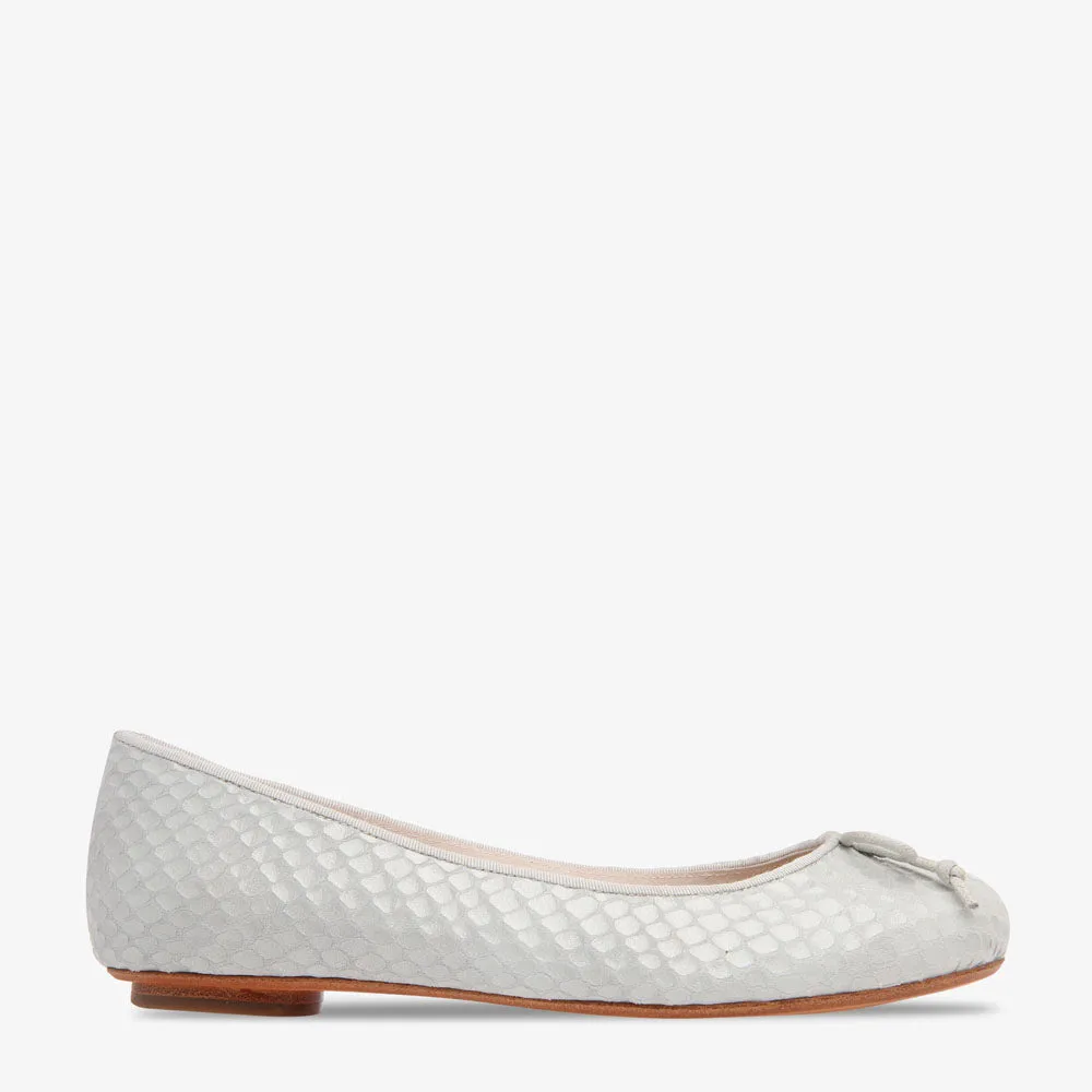 Tina Dove Grey Pebble Embossed Ballet Flat